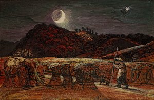 Cornfield by Moonlight, z Wieczorną Gwiazdą, ok. 1830 (toaleta i kolor nadwozia, długopis i atrament)